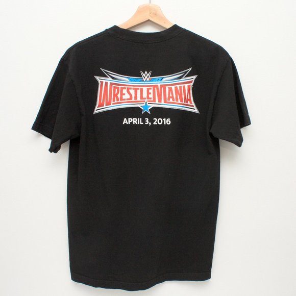 WWE Wrestlemania 2016 Crew T Shirt Black Medium Size - Picture 1 of 6